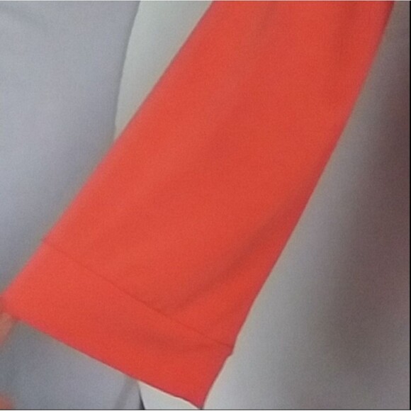 Attention Deep Coral 70s  80s 90s Style Body Con Dress Tiger Stripe Sash size XS - Picture 8 of 12